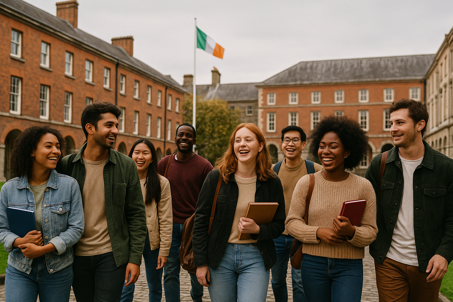 International students at an Irish university campus